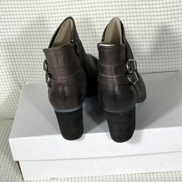 Josef Seibel Brown Leather Ladies Zippered Slip on Boots, Size EU 37, US 6.5 - Picture 2 of 5